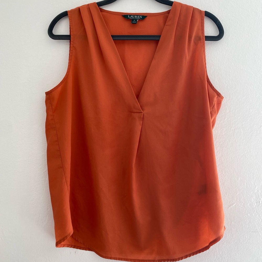 Ralph Lauren Sleeveless Shirt- Size 12- Burnt Orange